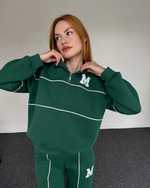 Încarcă imaginea în vizualizatorul Galerie, Costum cu dungi din bumbac, cu decolteu
