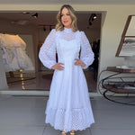 Încarcă imaginea în vizualizatorul Galerie, Rochie midi din dantelă cu ghipură
