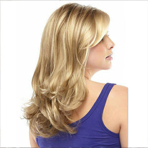 Ombre Blonde Roots Maro închis Perucă ondulată lungă și ondulată