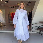 Încarcă imaginea în vizualizatorul Galerie, Rochie midi din dantelă cu ghipură
