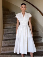 Încarcă imaginea în vizualizatorul Galerie, Rochie midi din bumbac, flatantă
