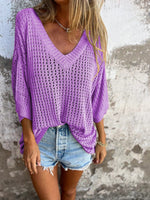 Încarcă imaginea în vizualizatorul Galerie, Tricou din tricot cu decolteu în V
