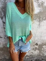 Încarcă imaginea în vizualizatorul Galerie, Tricou din tricot cu decolteu în V
