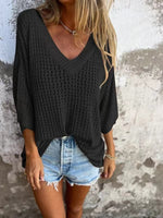 Încarcă imaginea în vizualizatorul Galerie, Tricou din tricot cu decolteu în V
