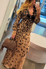 Încarcă imaginea în vizualizatorul Galerie, Rochie elegantă cu imprimeu floral și decolteu în V pentru femei
