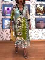 Încarcă imaginea în vizualizatorul Galerie, Rochie florală din mozaic din mătase
