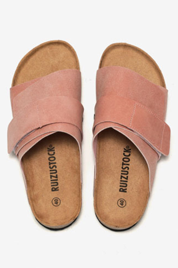 Sandale de plajă din piele mată, fără slip-on