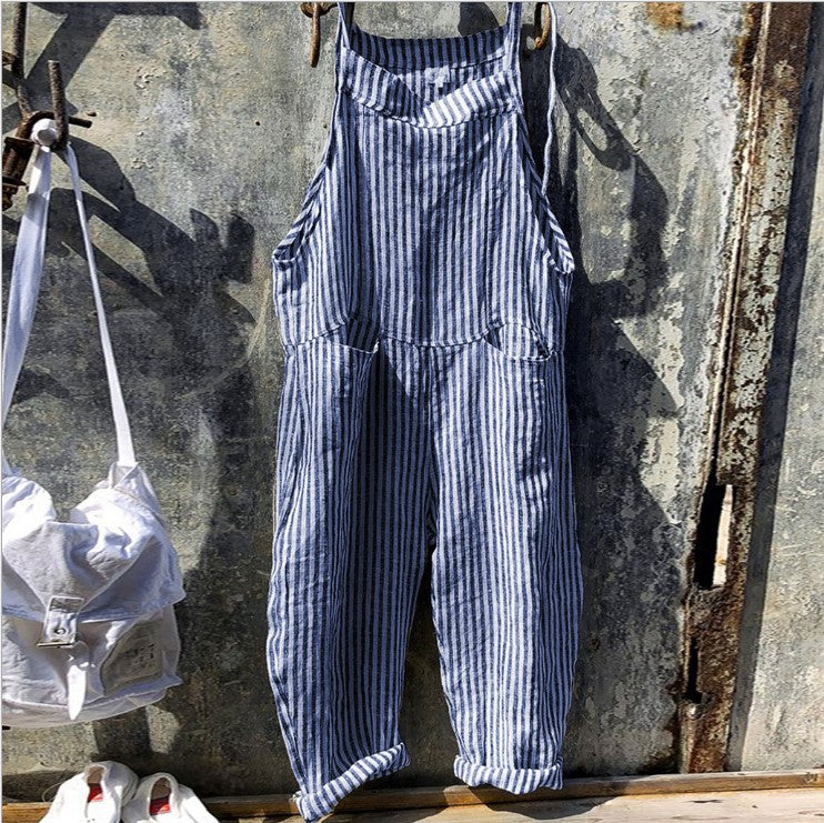 Salopetă pentru femei cu dungi late