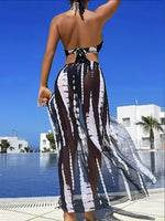 Încarcă imaginea în vizualizatorul Galerie, Set bikini din două piese pentru femei cu dungi și imprimeu tie-dye
