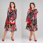 Încarcă imaginea în vizualizatorul Galerie, Rochie de lux cu imprimeu din sifon
