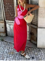 Încarcă imaginea în vizualizatorul Galerie, Rochie midi cu umerii goi și imprimeu floral poziționat

