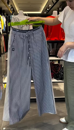 Încarcă imaginea în vizualizatorul Galerie, Pantaloni casual lejeri, drepți, cu dungi zebrate, pentru femei
