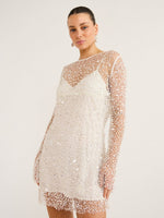 Încarcă imaginea în vizualizatorul Galerie, Crystal-embellished tulle mini dress

