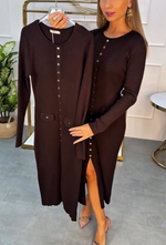 Încarcă imaginea în vizualizatorul Galerie, Rochie slim fit din tricot cu decolteu în V
