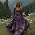 Încarcă imaginea în vizualizatorul Galerie, Rochie sexy mov cu broderie
