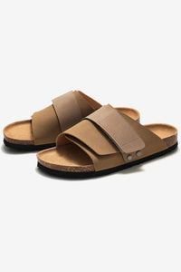 Sandale de plajă din piele mată, fără slip-on