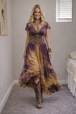 Încarcă imaginea în vizualizatorul Galerie, Rochie elegantă în stil boem cu imprimeu floral 3D
