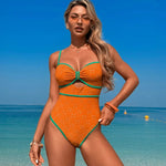 Încarcă imaginea în vizualizatorul Galerie, Costum de baie dintr-o bucată pentru femei, cu decupaj în față, în blocuri de culoare
