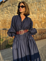 Încarcă imaginea în vizualizatorul Galerie, Rochie lungă de bumbac cu fustă largă
