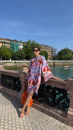 Încarcă imaginea în vizualizatorul Galerie, Rochie de mătase cu model vintage
