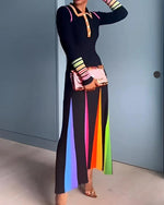 Încarcă imaginea în vizualizatorul Galerie, Rochie eleganta cu guler de camasa color block
