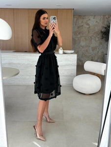 Rochie din bumbac din doua piese cu maneci scurte si model floral