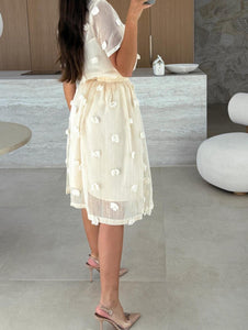 Rochie din bumbac din doua piese cu maneci scurte si model floral