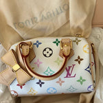 Încarcă imaginea în vizualizatorul Galerie, Geantă crossbody Nano Speedy albă cu inscripții colorate Murakami
