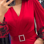 Încarcă imaginea în vizualizatorul Galerie, 🎅Rochie roșie de modă pentru femei cu decolteu în V
