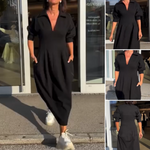 Încarcă imaginea în vizualizatorul Galerie, Rochie midi de damă cu decolteu în V și clapete în talie
