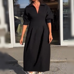 Încarcă imaginea în vizualizatorul Galerie, Rochie midi de damă cu decolteu în V și clapete în talie
