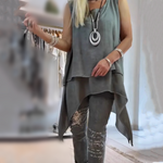 Încarcă imaginea în vizualizatorul Galerie, Set din două piese de damă fără mâneci și pantaloni cu model

