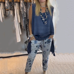 Încarcă imaginea în vizualizatorul Galerie, Set din două piese de damă fără mâneci și pantaloni cu model
