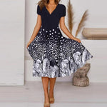 Încarcă imaginea în vizualizatorul Galerie, Rochie midi feminină cu model floral colorat
