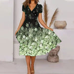 Încarcă imaginea în vizualizatorul Galerie, Rochie midi feminină cu model floral colorat
