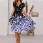 Încarcă imaginea în vizualizatorul Galerie, Rochie midi feminină cu model floral colorat
