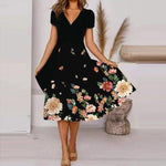 Încarcă imaginea în vizualizatorul Galerie, Rochie midi feminină cu model floral colorat
