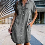 Încarcă imaginea în vizualizatorul Galerie, Rochie din denim S-5XL - look casual și elegant pentru vară
