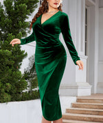 Încarcă imaginea în vizualizatorul Galerie, Rochie sexy din catifea cu decolteu in V

