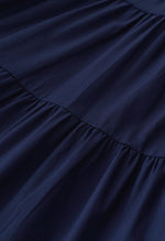 Încarcă imaginea în vizualizatorul Galerie, ROCHIE DIN BUMBAC CU MÂNECĂ FLUTTERĂ MARINE
