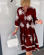 Încarcă imaginea în vizualizatorul Galerie, Rochie cu imprimeu floral si maneci 3/4

