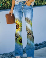 Încarcă imaginea în vizualizatorul Galerie, 90. léta Vintage Vintage Button Fly Button Fly High Waist Flare Leg Jeans
