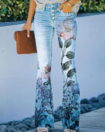 Încarcă imaginea în vizualizatorul Galerie, 90. léta Vintage Vintage Button Fly Button Fly High Waist Flare Leg Jeans
