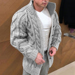 Încarcă imaginea în vizualizatorul Galerie, palton jacquard cablu cu guler
