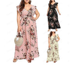 Încarcă imaginea în vizualizatorul Galerie, L-5XL👗Rochie florală cu decolteu în V
