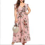 Încarcă imaginea în vizualizatorul Galerie, L-5XL👗Rochie florală cu decolteu în V
