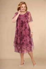 Încarcă imaginea în vizualizatorul Galerie, Rochie midi florală cu mânecă scurtă
