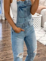 Încarcă imaginea în vizualizatorul Galerie, Pantaloni cu bretele personalizate Blugi lungi Slim fit pentru femei
