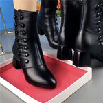 Încarcă imaginea în vizualizatorul Galerie, Pantofi din bumbac cu tub mijlociu, cizme de damă cu talpă moale, la modă caldă
