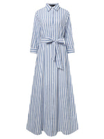 Încarcă imaginea în vizualizatorul Galerie, ROCHIE 100% BUMBAC CLASIC CU DUNGA IMPRIMIE
